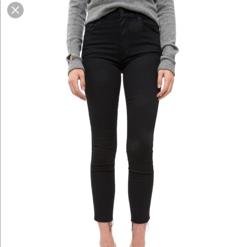 Mother high waisted looker ankle fray